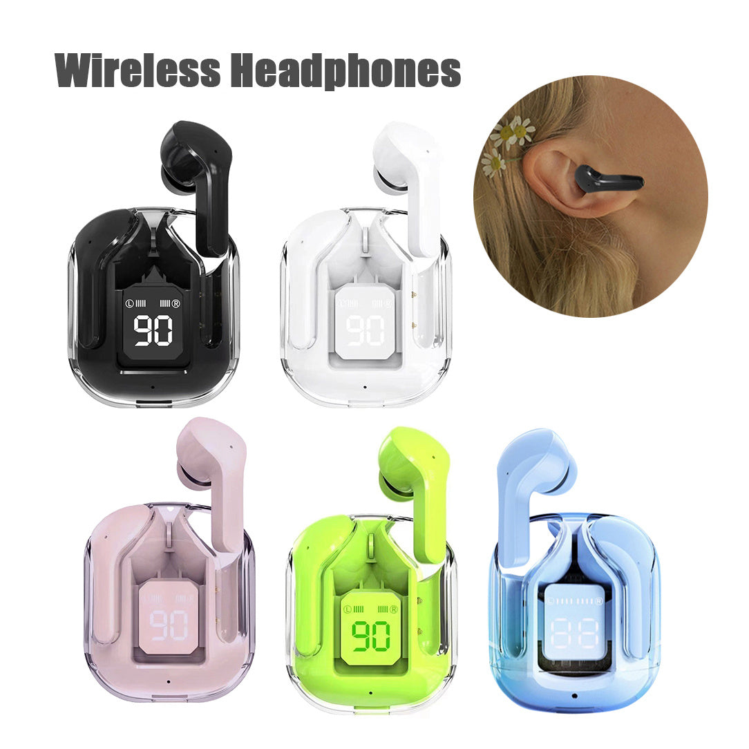 Mini Transparent Wireless Bluetooth Headset w Digital Display