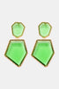 Geometrical Shape Zinc Alloy Frame Resin Dangle Earrings