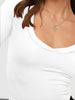 Scoop Neck Long Sleeve Cropped T-Shirt