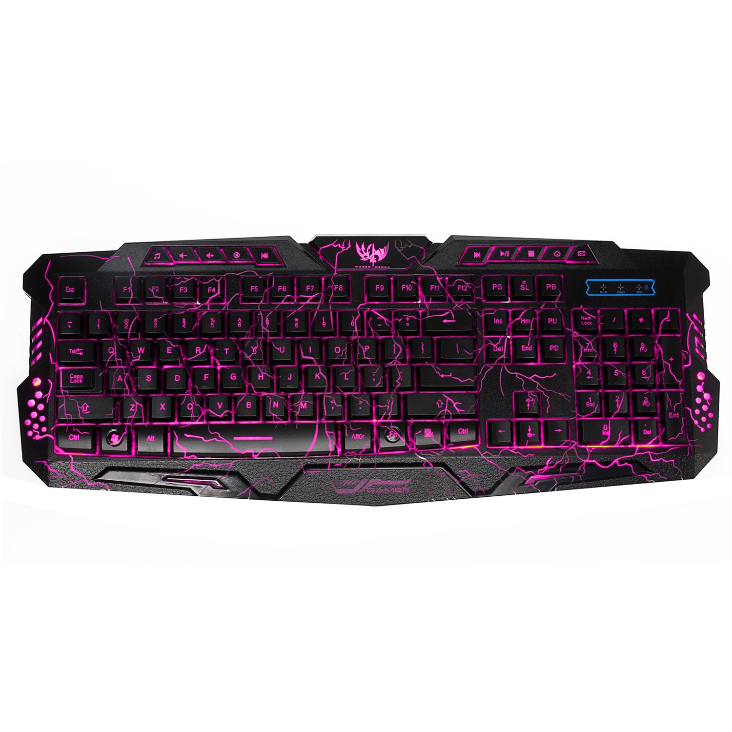 Backlit cracked style gaming keyboard