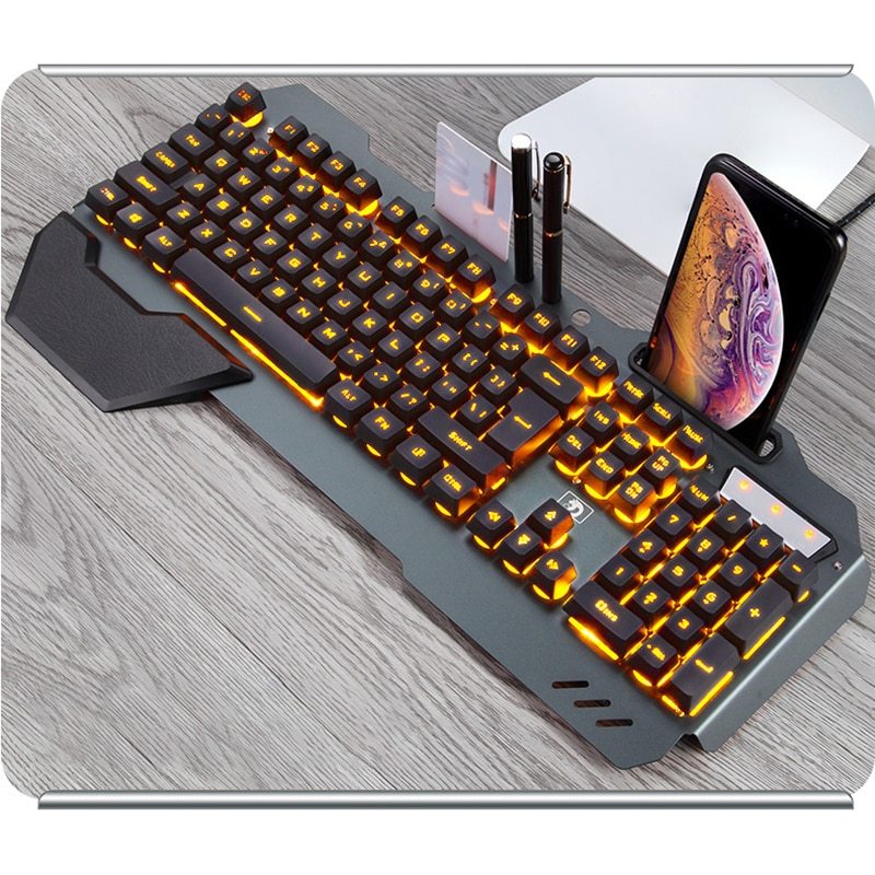 Phone Holder Gaming Keyboard with RGB Backlight