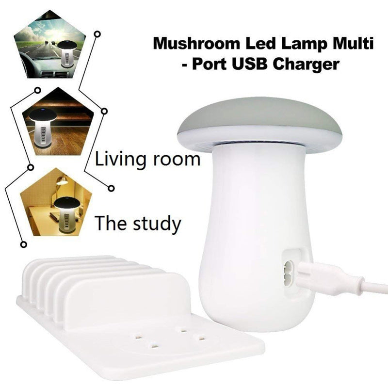 Mushroom LED Lamp USB Charger