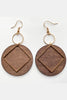 Geometrical Shape Wooden Dangle Earrings