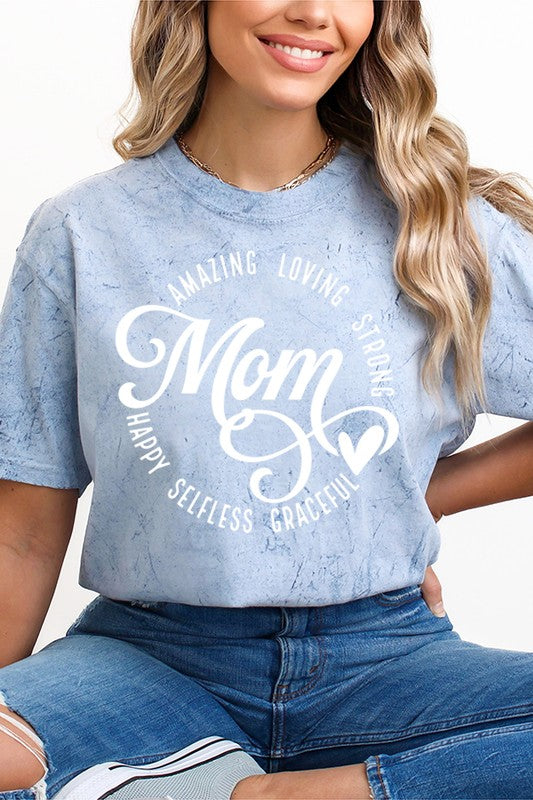 Mom Amazing Loving Strong Color Burst Tee