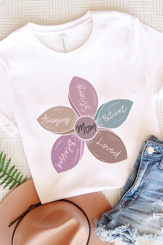 Mom Amazing Strong Patient Flower Graphic Tee