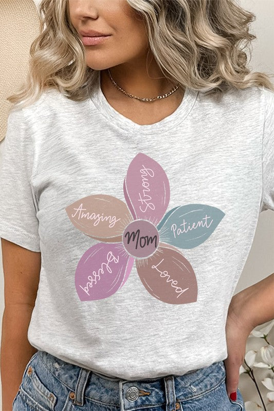 Mom Amazing Strong Patient Flower Graphic Tee