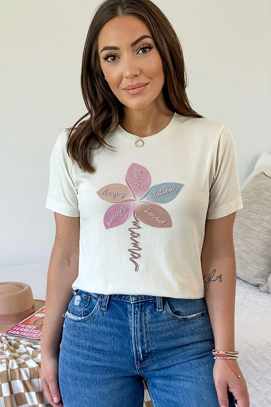 Mom Amazing Strong Patient Flower Graphic Tee