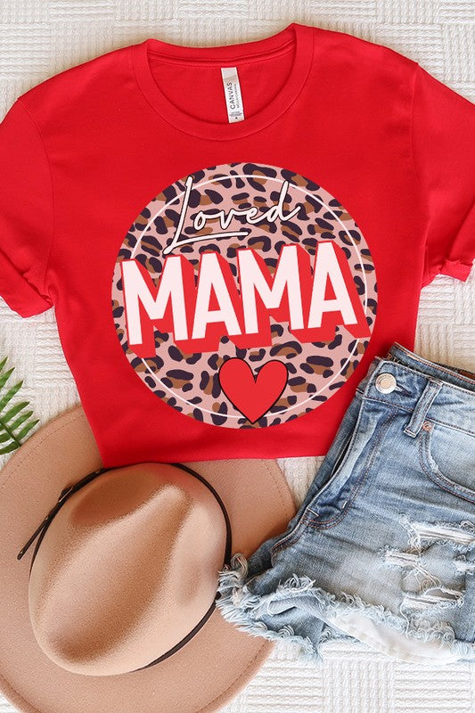 Mother's Day Loved Mama Leopard Circle Tee