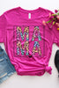 Mother's Day Mama Block Colored Leopard Tee