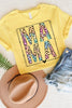 Mother's Day Mama Block Colored Leopard Tee