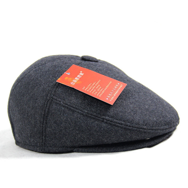 Woolen middle-aged cap