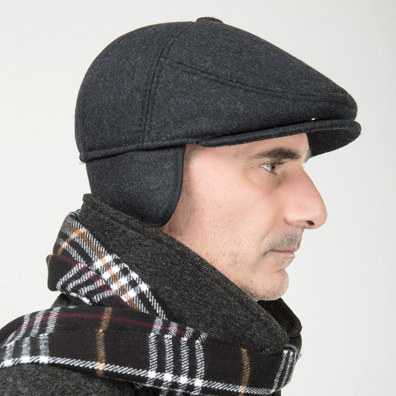 Woolen middle-aged cap