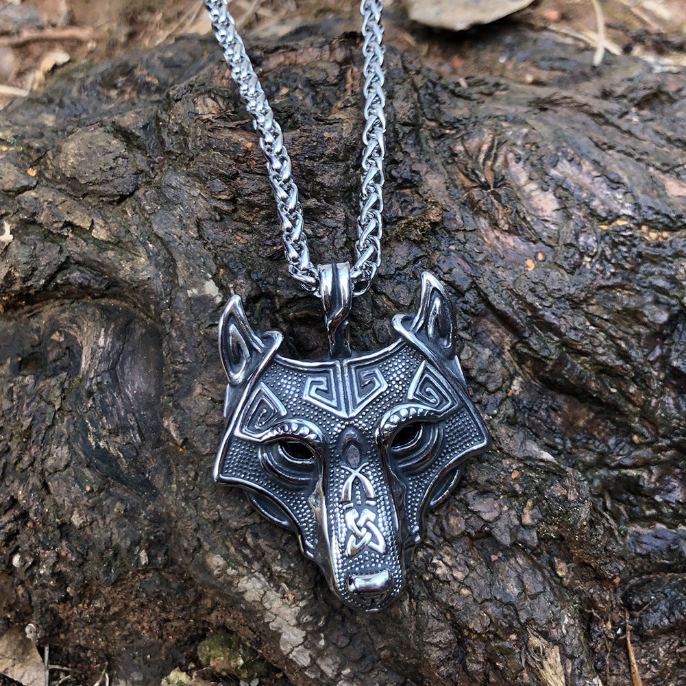 Wolf Head Pendant Chain Necklace