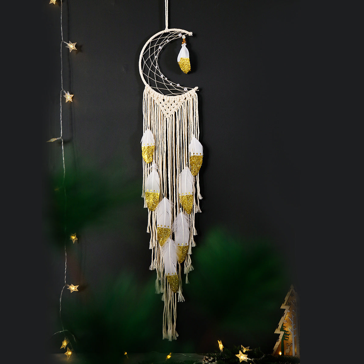 Crescent Dream Catcher Home Decor Gold