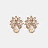 Flower Shape Glass Stone Stud Earrings