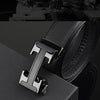 Automatic buckle men's leather belt