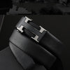 Automatic buckle men's leather belt