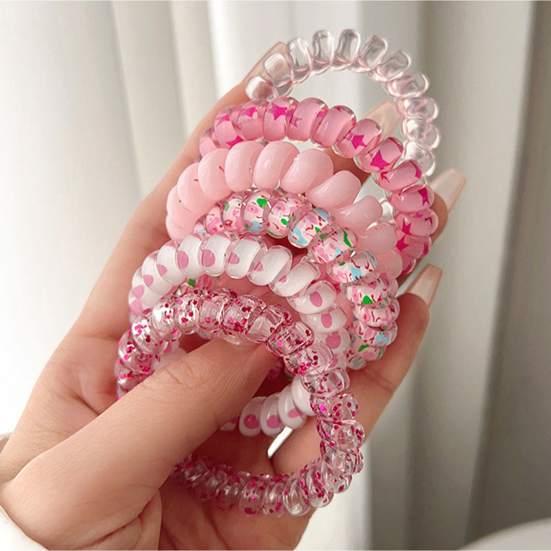 6-Piece Resin Telephone Line Hair Ropes