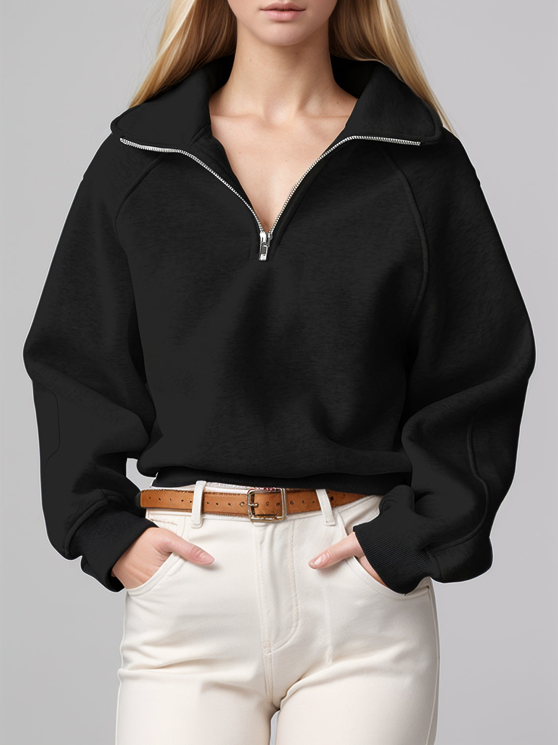 Half Zip Long Sleeve Sweatshirt