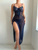 Sexy Lace Cutout Pajamas Jumpsuit Sheer Mesh Sexy Lingerie Suit