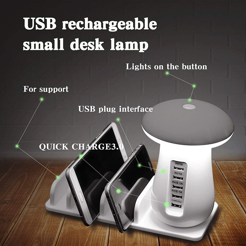 Mushroom LED Lamp USB Charger