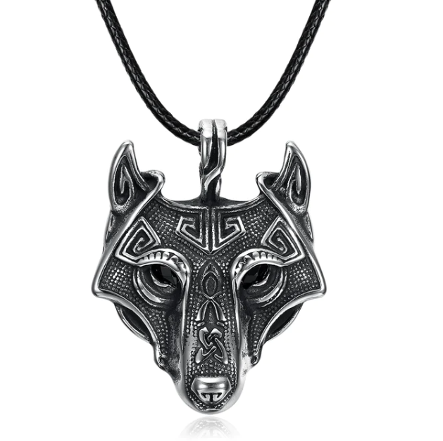 Wolf Head Pendant Chain Necklace