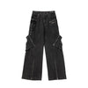 Loose Straight Multi-pocket Zipper Jeans