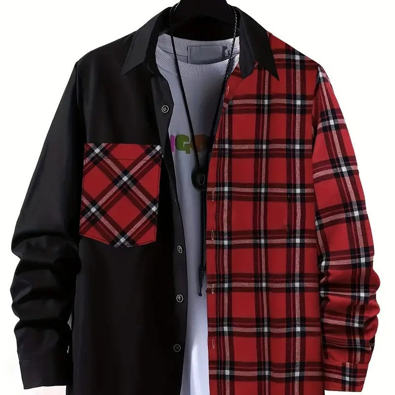 Men's Long-sleeved Half Flannel