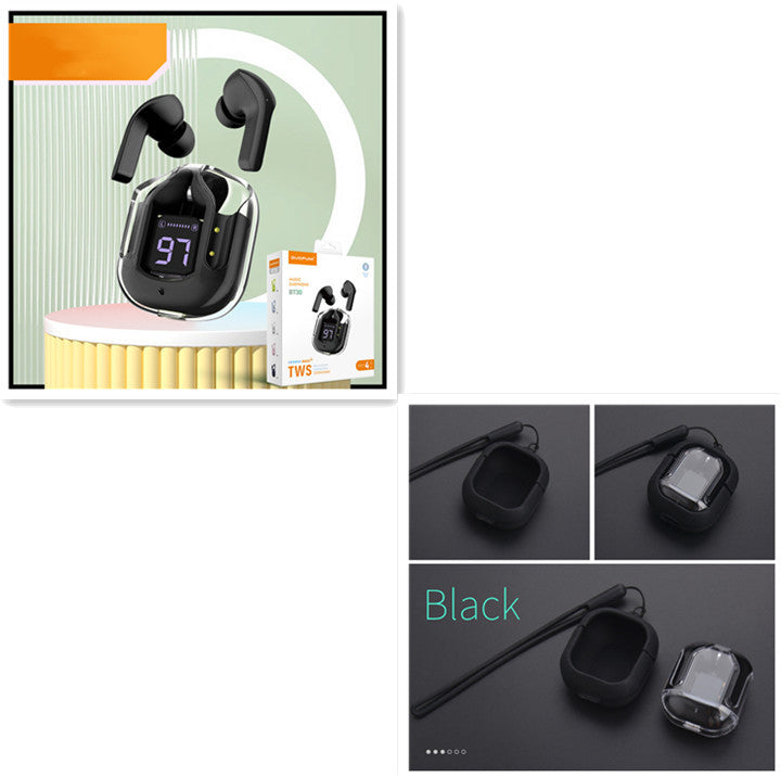 Mini Transparent Wireless Bluetooth Headset w Digital Display