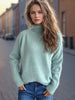 Solid Color Turtleneck Long Sleeve Sweater