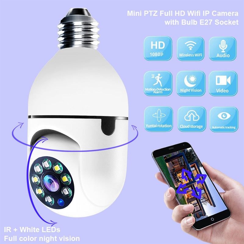 WiFi CAMERA 1080P Bulb 4X Zoom WiFi