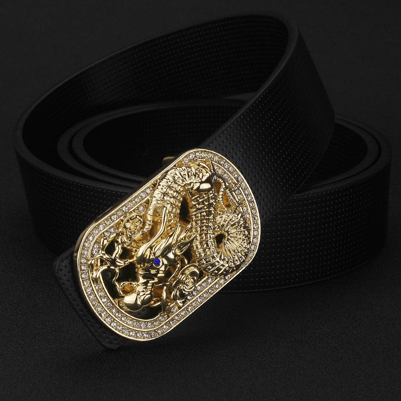 Fashion Creative All-match Leather Smooth Buckle Belt