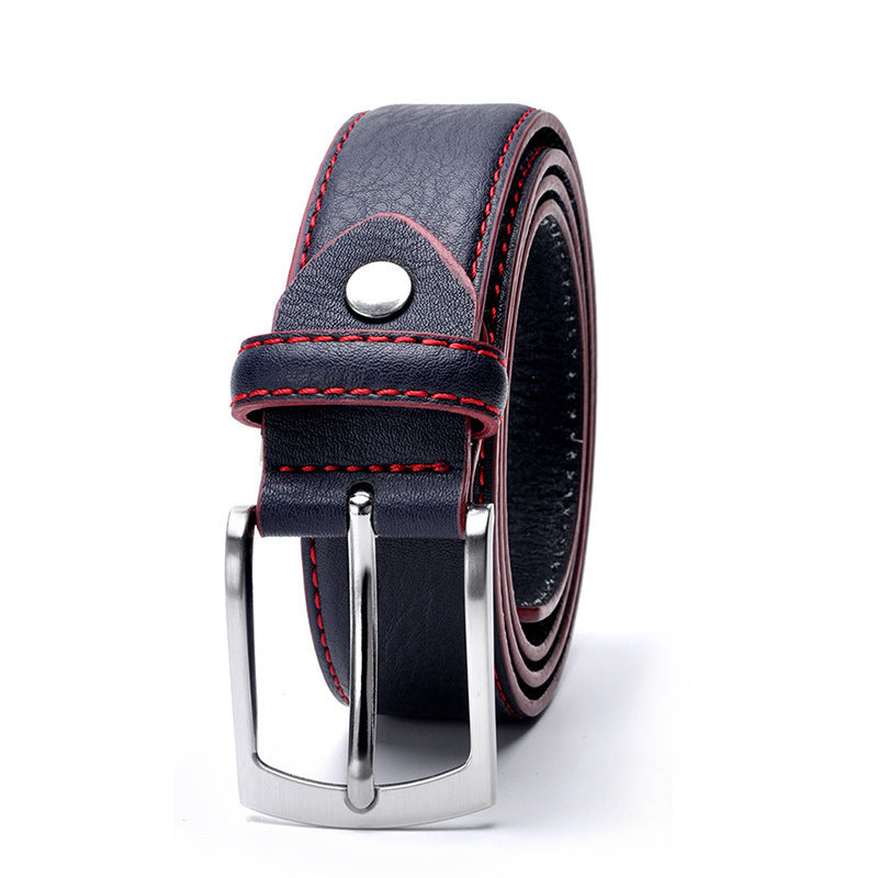 Men's Casual Pattern Pu Pin Buckle Belt