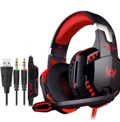 Wired Surround Sound Deep Bass Gaming Headset W LED