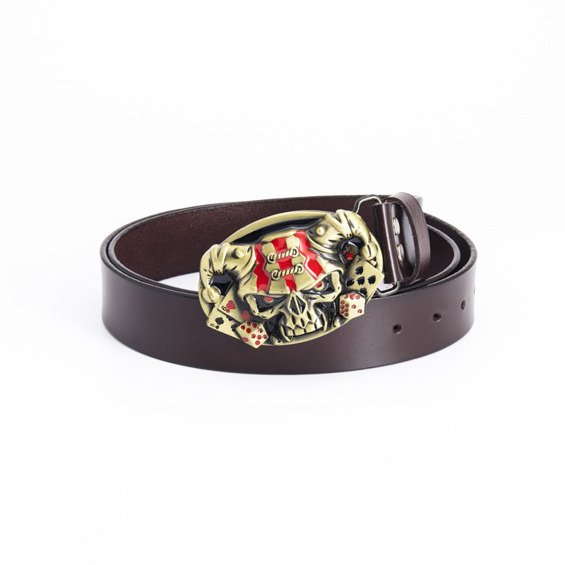 Fashion Simple Skull Shape Leather Belt