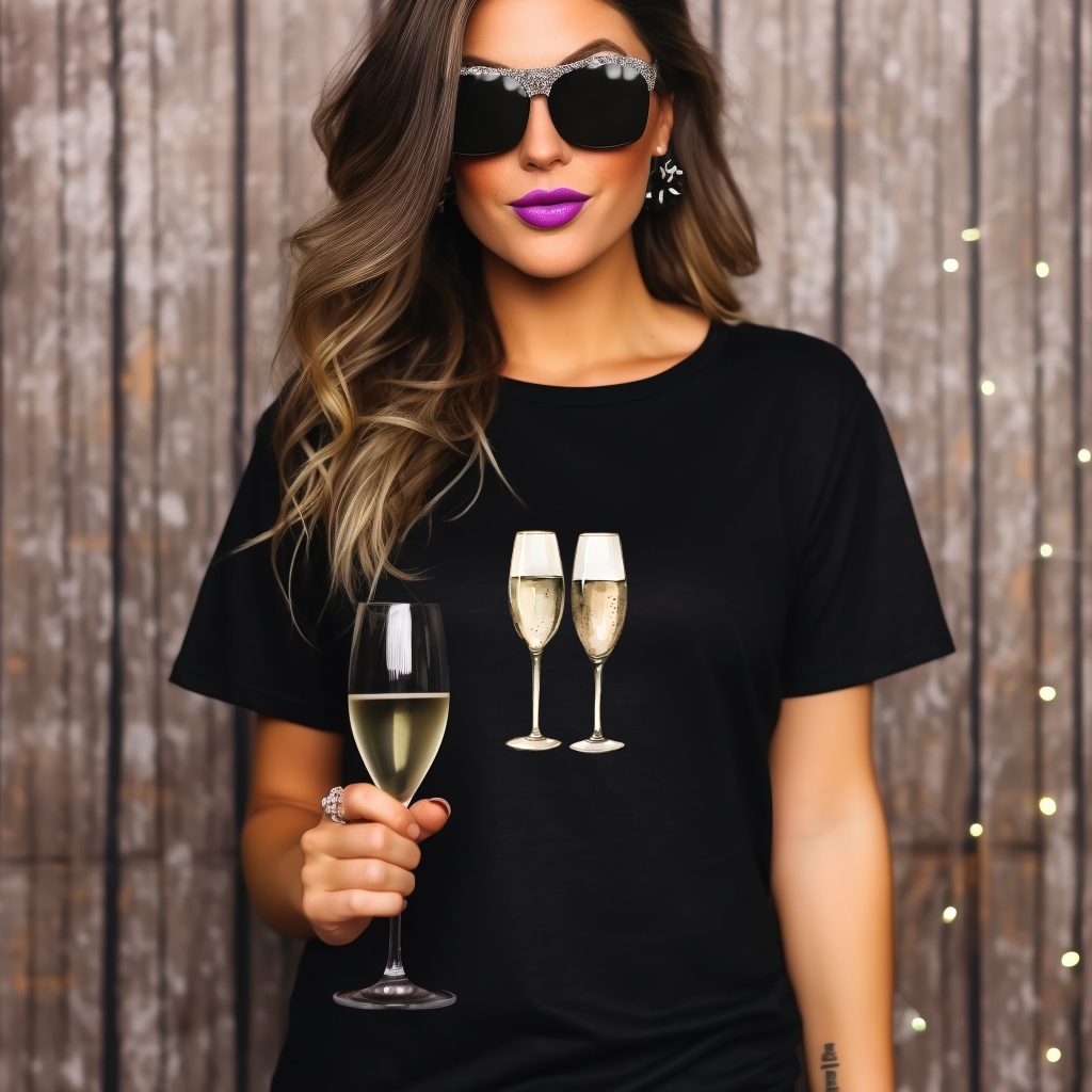 Hello | Watercolor Champagne T-Shirt