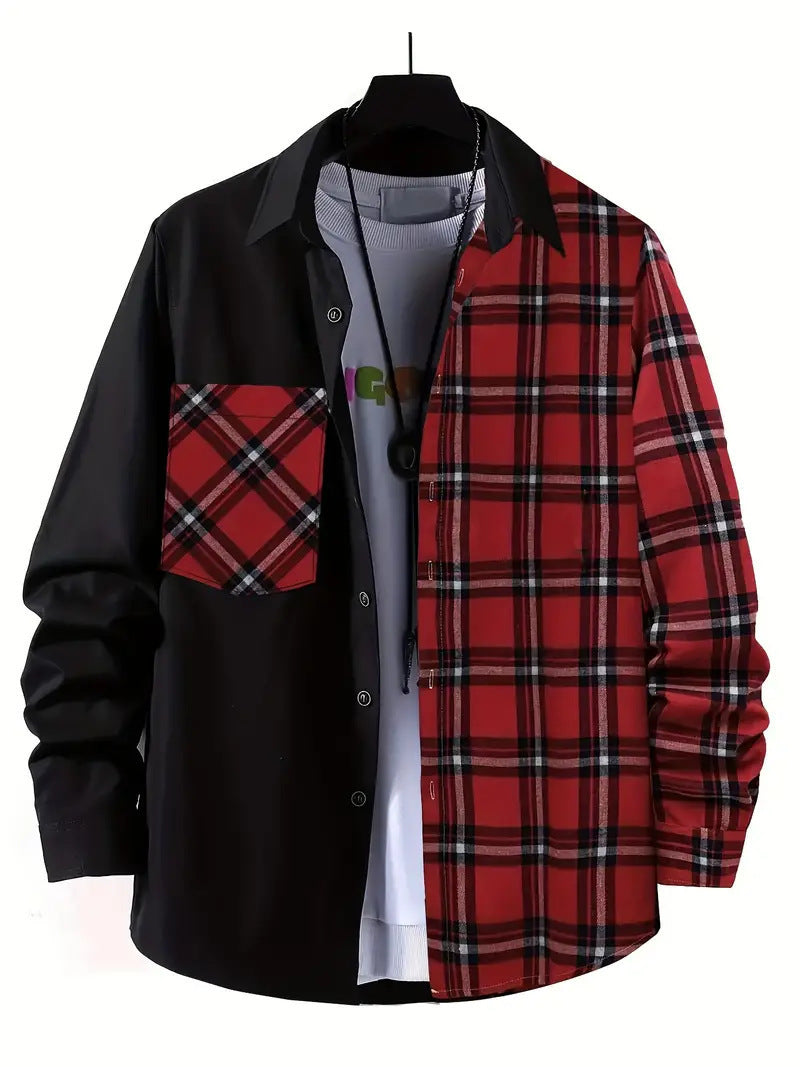 Men's Long-sleeved Half Flannel