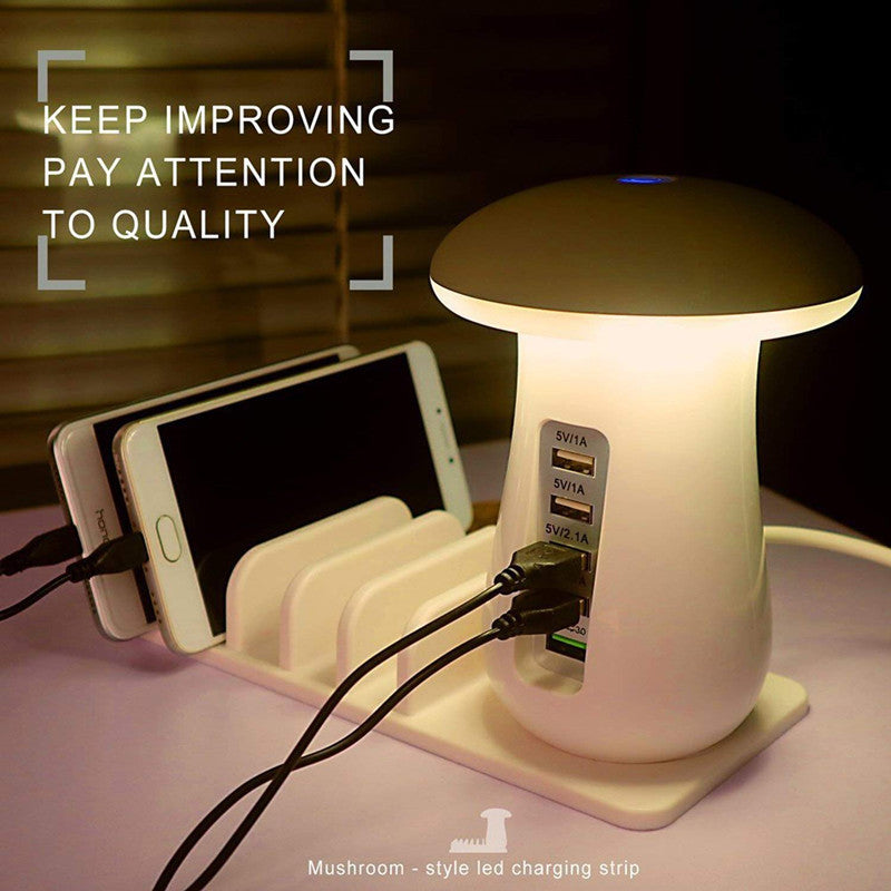 Mushroom LED Lamp USB Charger