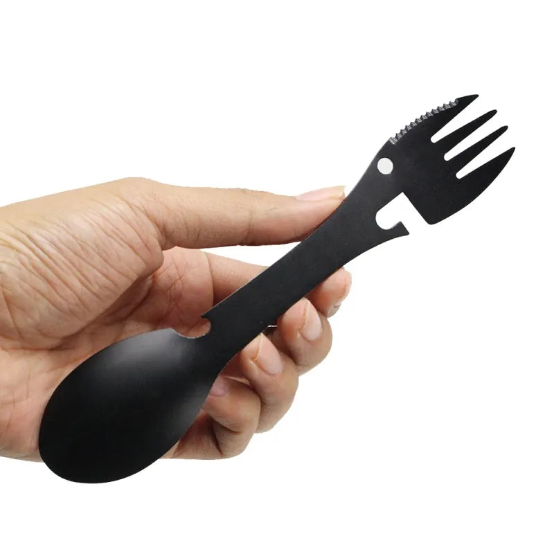 🌲 Essential Outdoor Tool for Adventurers: Portable Multifunction Spoon Fork Knife