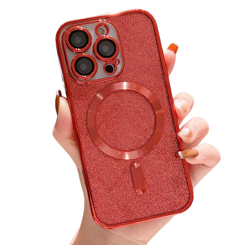 Trend-Setting Glitter Phone Case with Lens Protector for iPhone 15 - Style, Protection