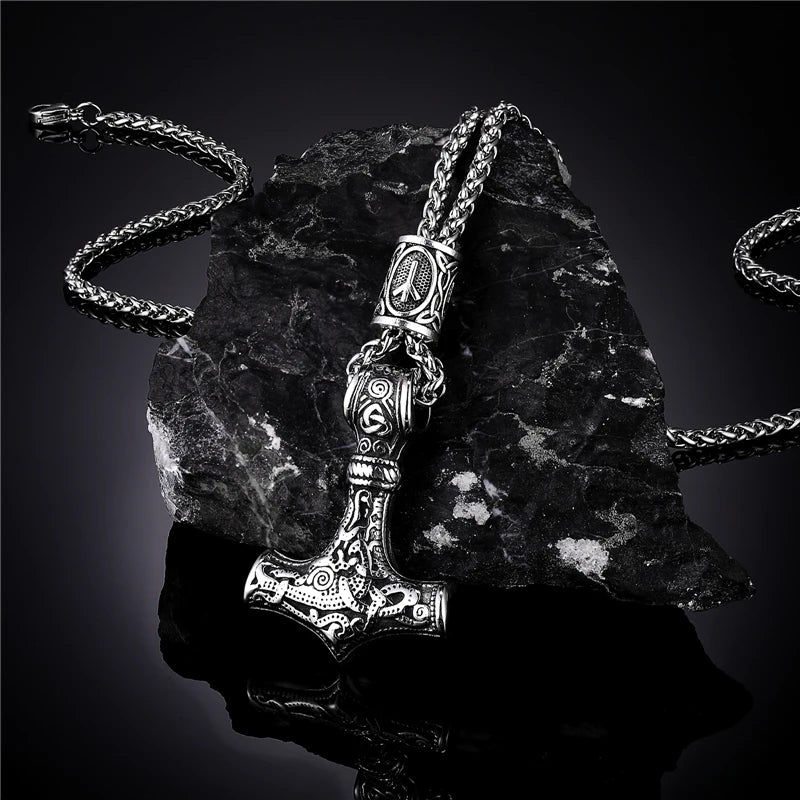 Thor's Hammer Necklace Anchor Pendant