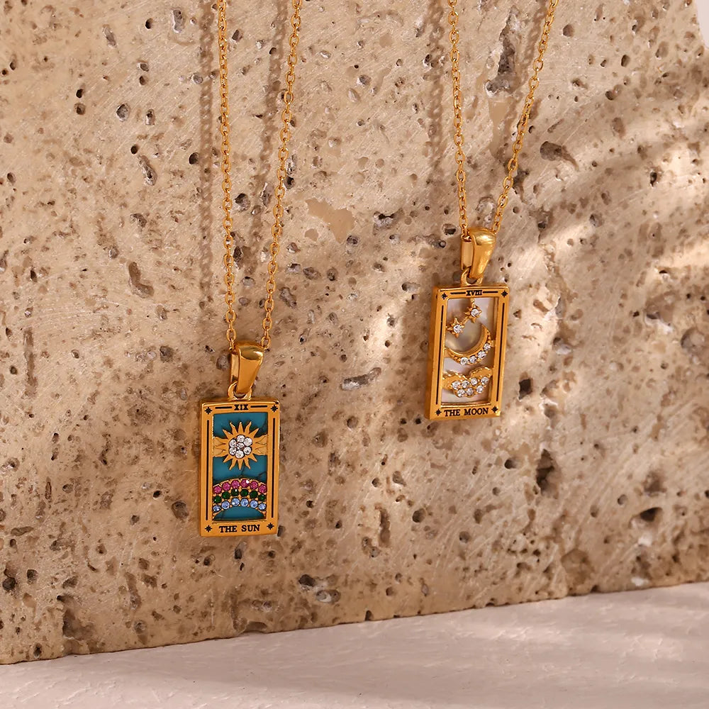 Moon Sun Lover Tarot Necklaces for Women - Set the Trend with This Celestial Statement Piece