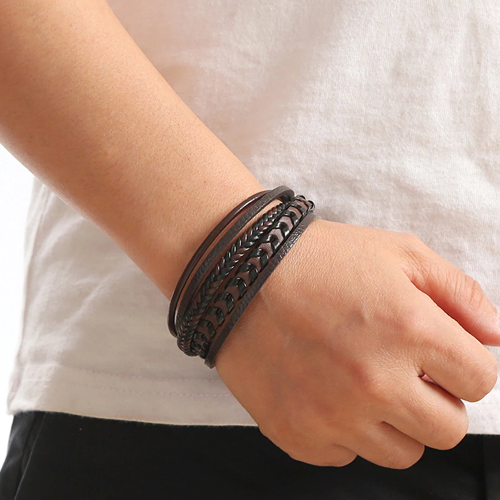 Hand Woven Leather Bracelets 19cm