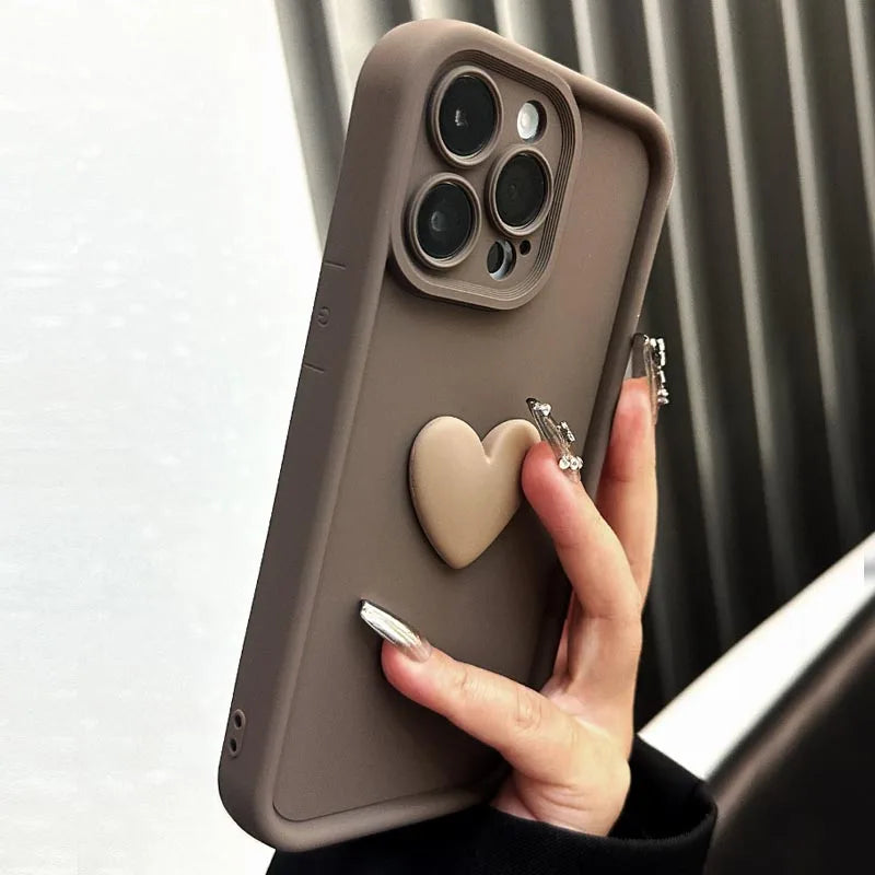 Cute 3D Love Heart iPhone Case by Rabbit Rich: Elevate Your Style with Sophisticated Protection! ★★★★★