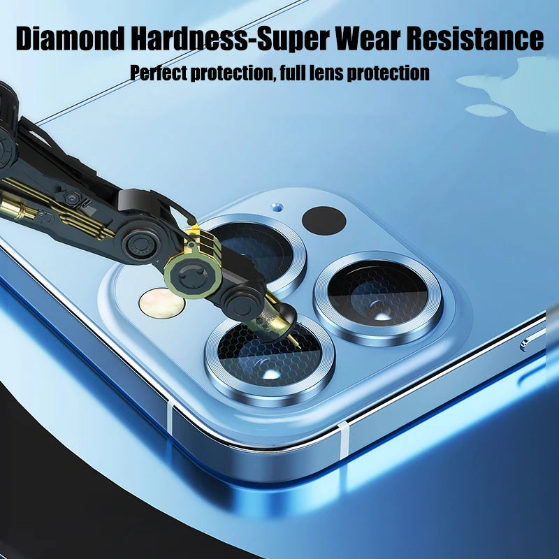 📸💎 Capture Trends with Diamond Metal Camera Lens Protector for iPhone!