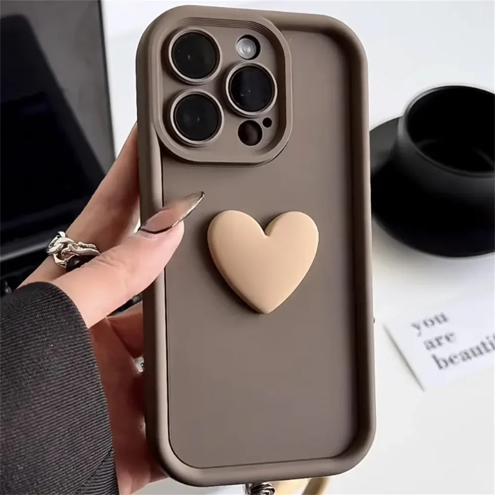 Cute 3D Love Heart iPhone Case by Rabbit Rich: Elevate Your Style with Sophisticated Protection! ★★★★★