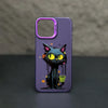 Cartoon Graffiti Black Cat Mobile Phone Case for iPhone