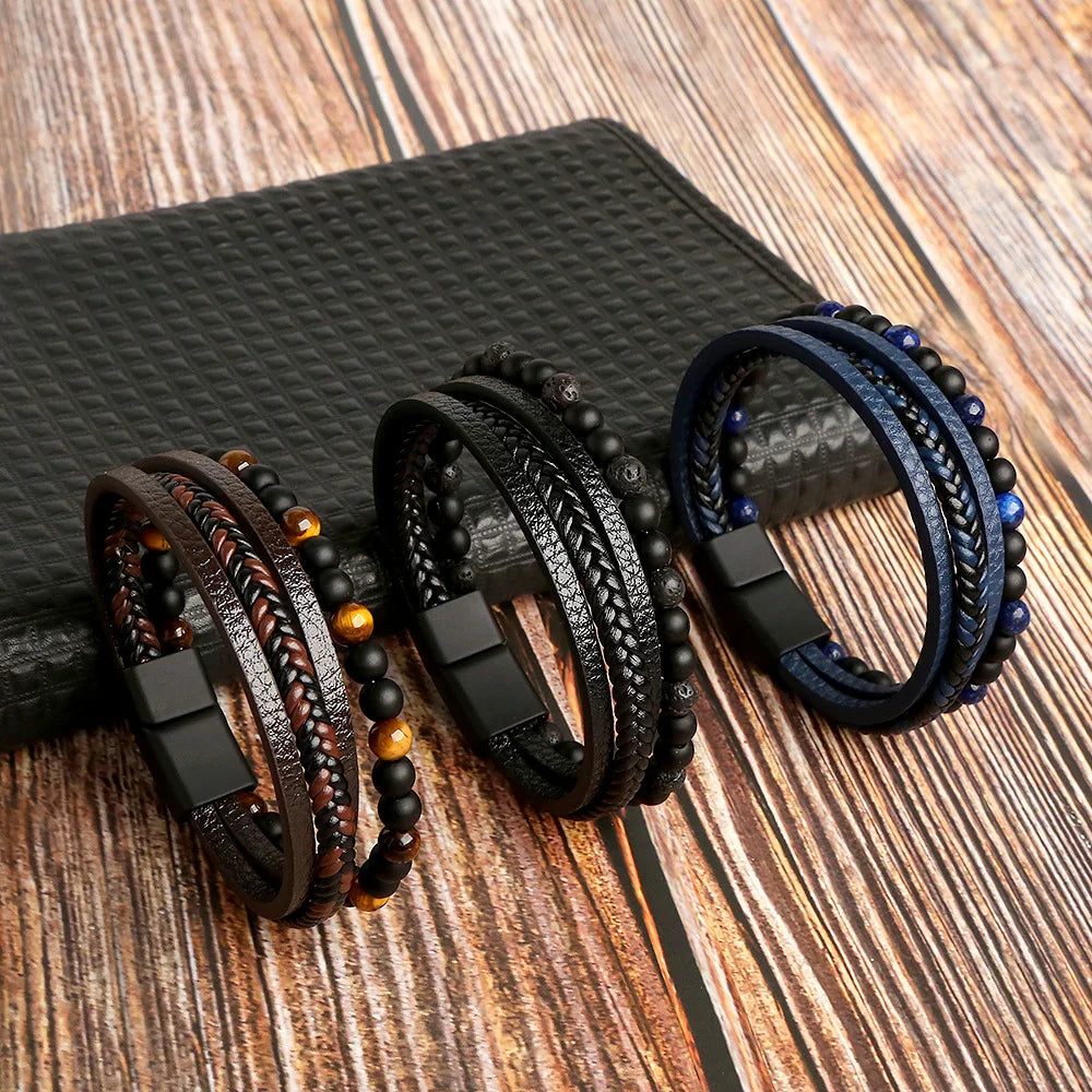 Hand Woven Leather Bracelets 19cm