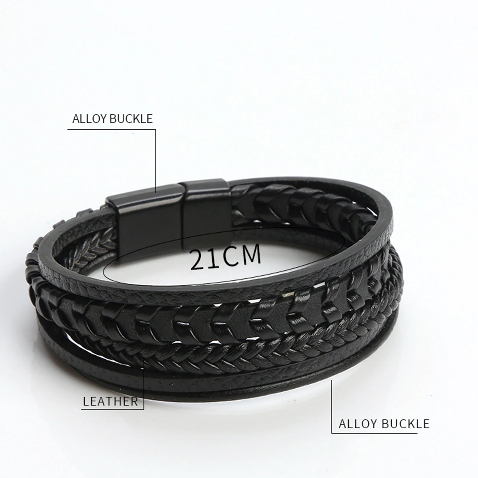 Hand Woven Leather Bracelets 19cm