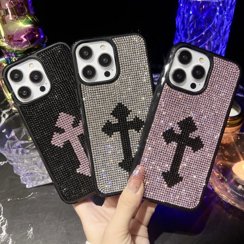 Crystal Kingdom: Chic Style Luxury Bling Cross Rhinestone iPhone Case